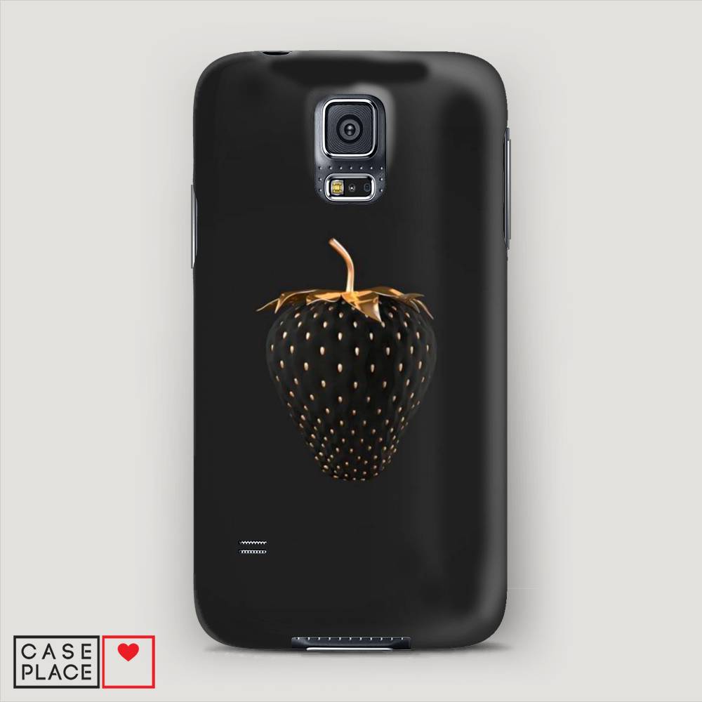 фото Чехол awog "черно-золотая клубника" для samsung galaxy s5 mini