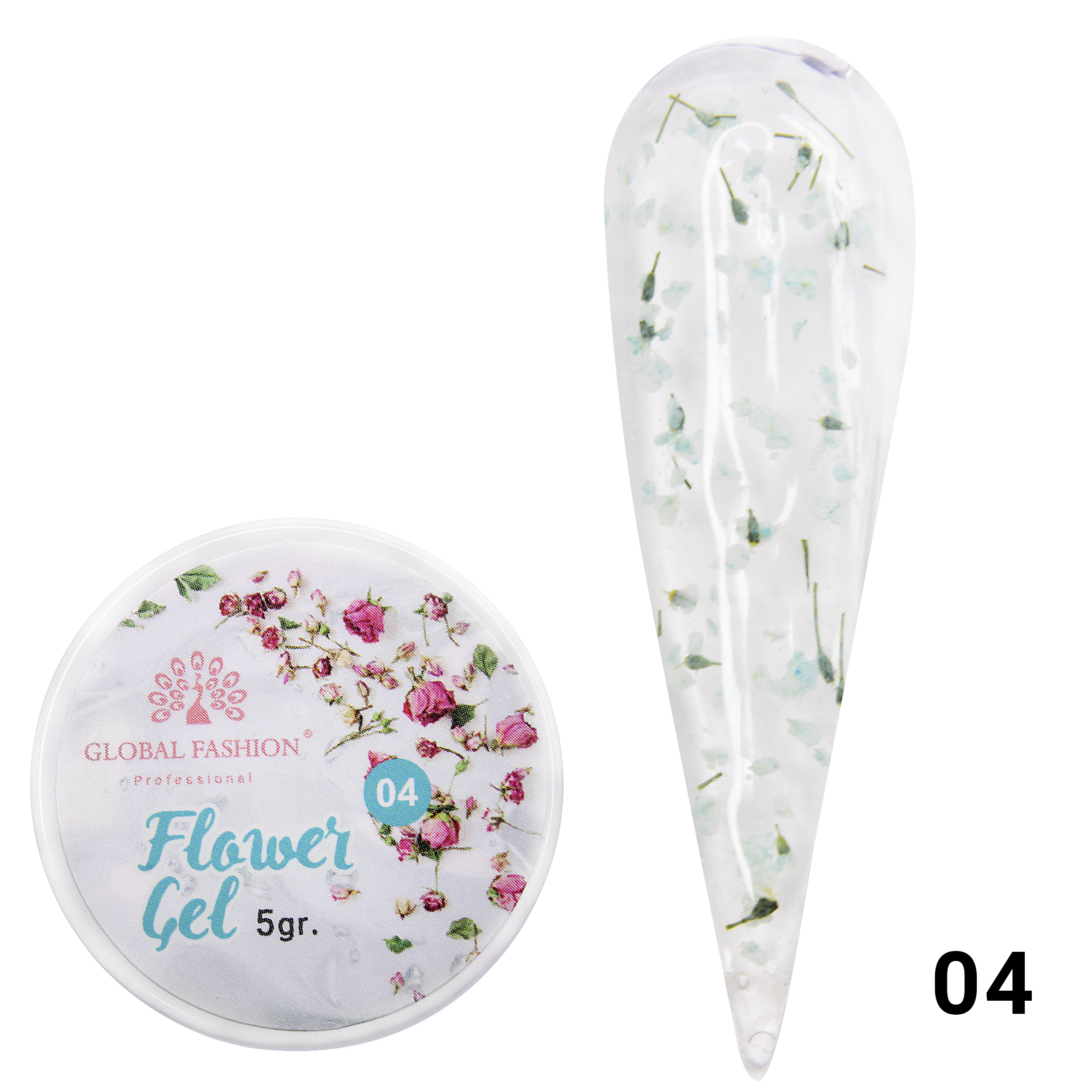 

Гель с сухоцветами 5 гр, Flower Gel 04, Голубой