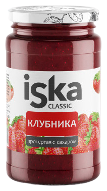 

Протертые ягоды Iska Premium клубника с сахаром 420 г