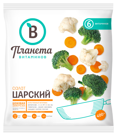 

Салат Планета Витаминов Царский быстрозамороженный 400 г