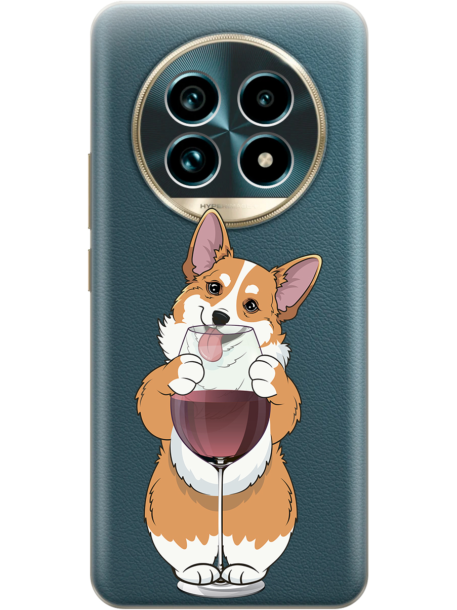 

Силиконовый чехол на Realme 13 Pro+ с принтом "Корги и бокал", Прозрачный;белый;бордовый, 784808571