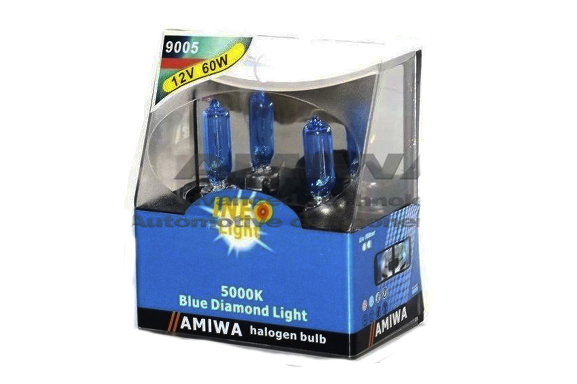 Лампа накаливания Amiwa blue diamond light 9005HB3 60вт 12в