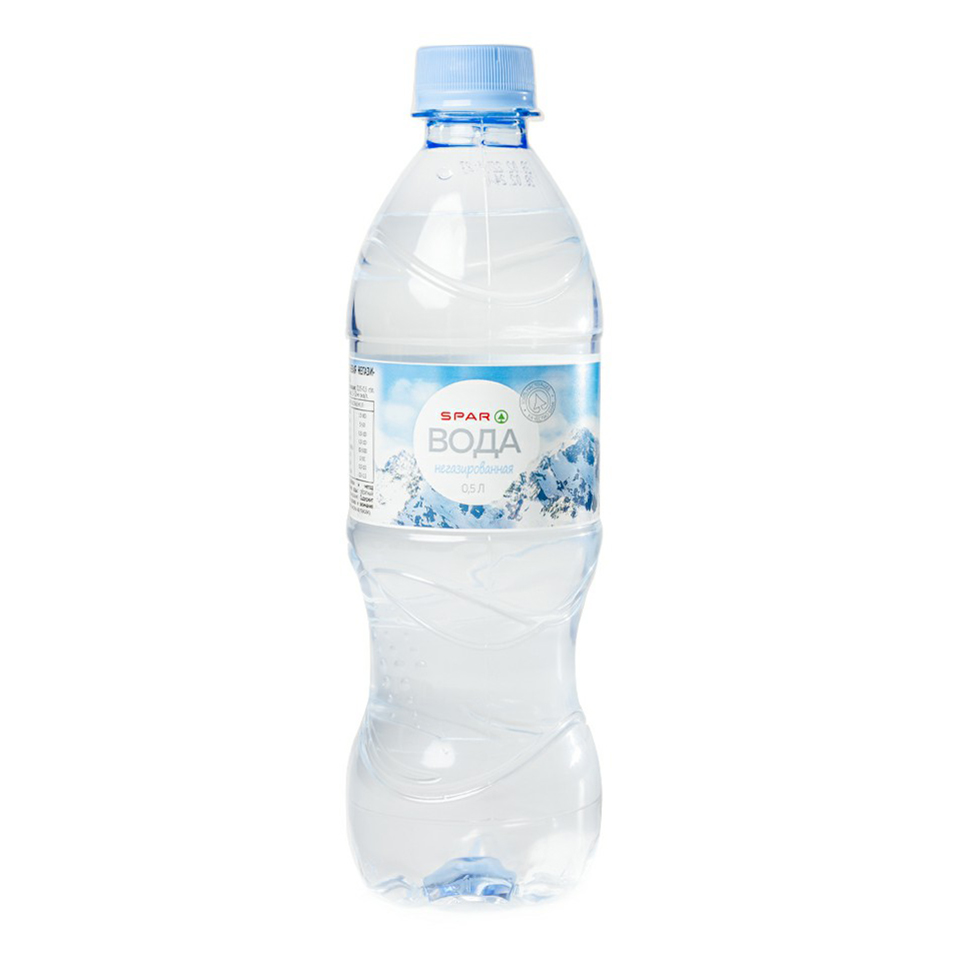 Вода питьевая Spar негазированная столовая 0,5 л