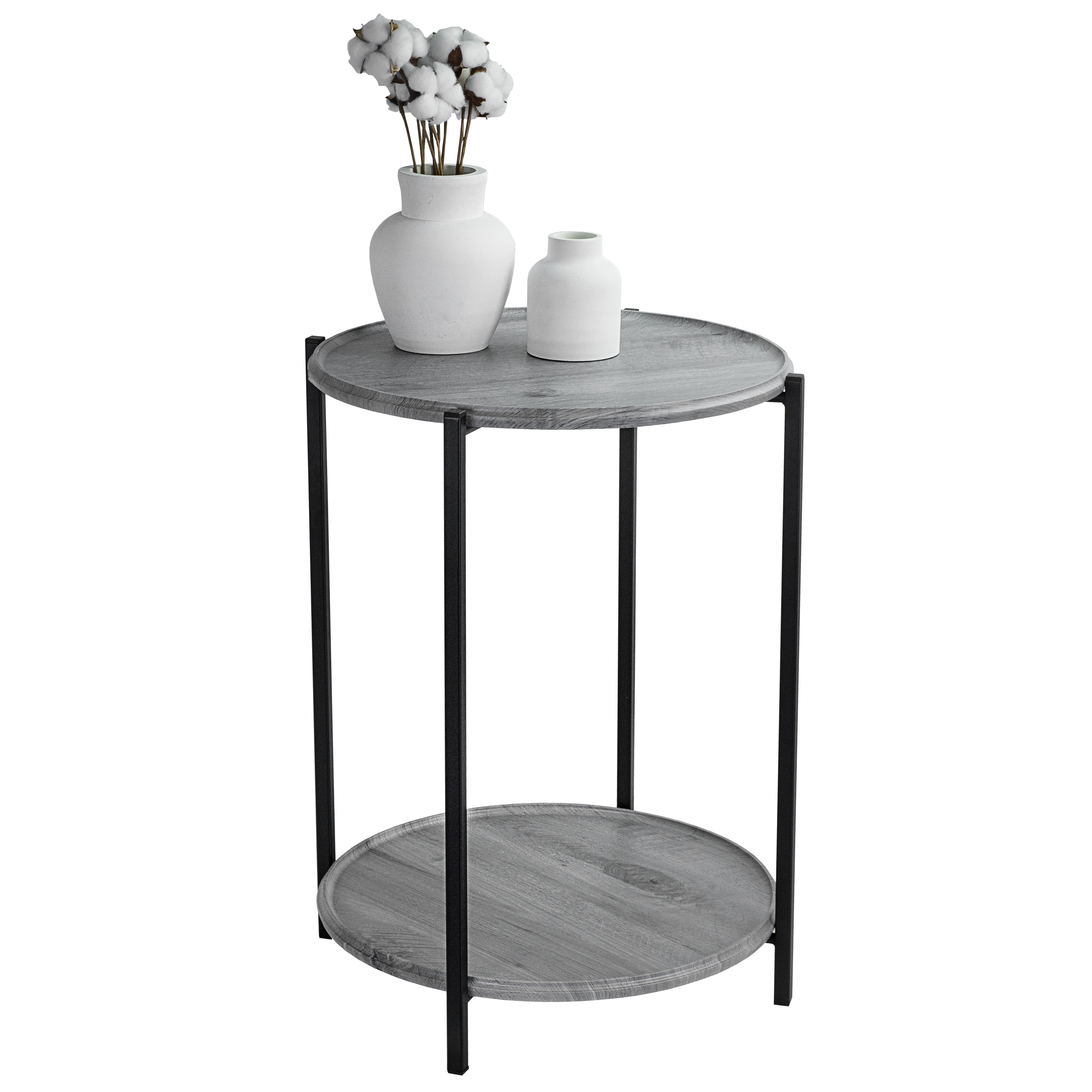 

Стол журнальный Мебелик BeautyStyle 21 орех гикори grey/черный, BeautyStyle 21