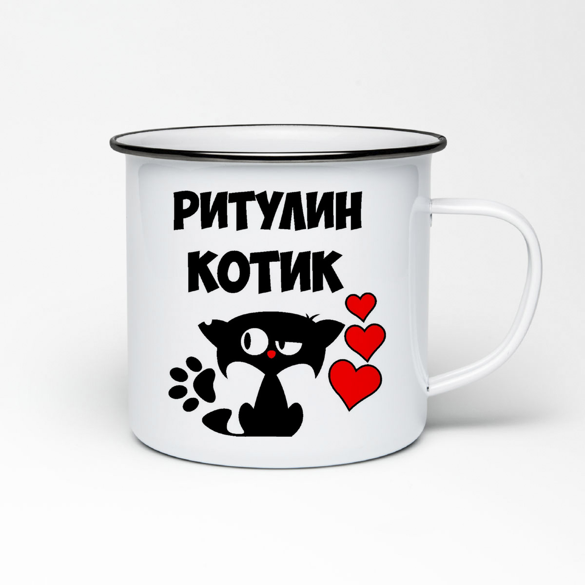 

Кружка металлическая CoolPodarok Ритулин котик