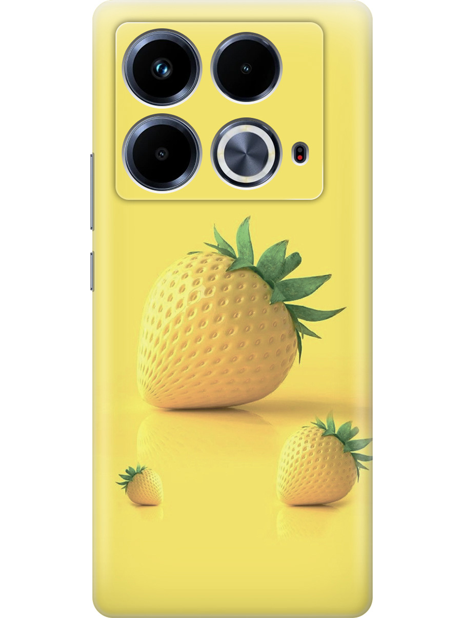 

Силиконовый чехол на Infinix Note 40 с принтом "Желтая клубника", Прозрачный;черный, 782626432