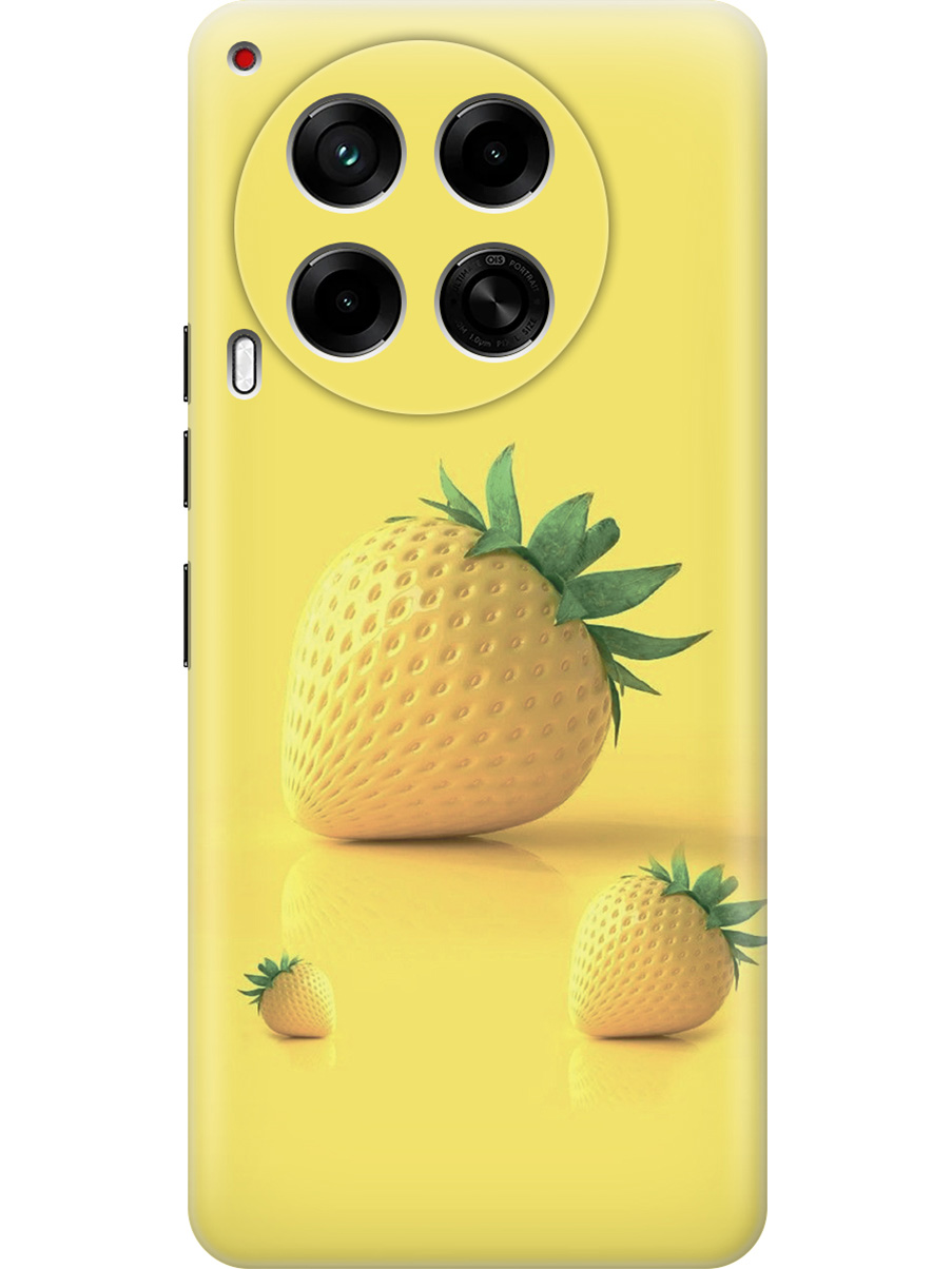 

Силиконовый чехол на Tecno Camon 30 4g / 30 5g с принтом "Желтая клубника", Прозрачный;черный, 782632432