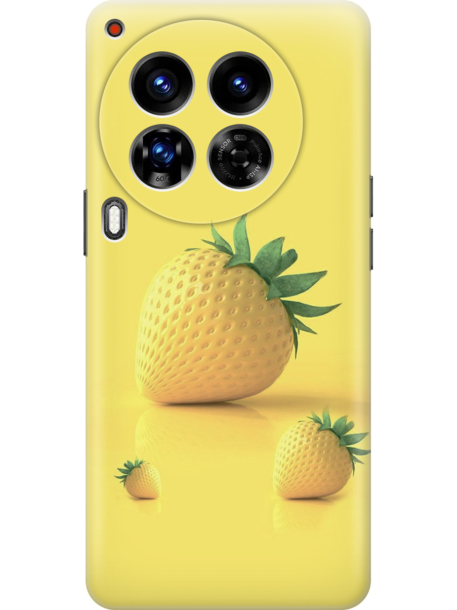 

Силиконовый чехол на Tecno Camon 30 Premier 5g с принтом "Желтая клубника", Прозрачный;черный, 782633032