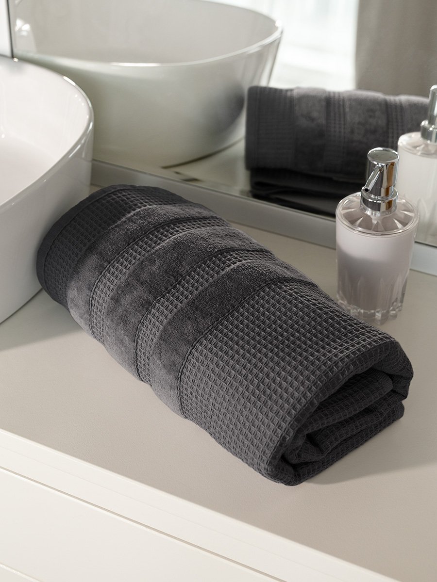 Полотенце DeNASTIA 70x130см, хлопок, цвет синий D100286