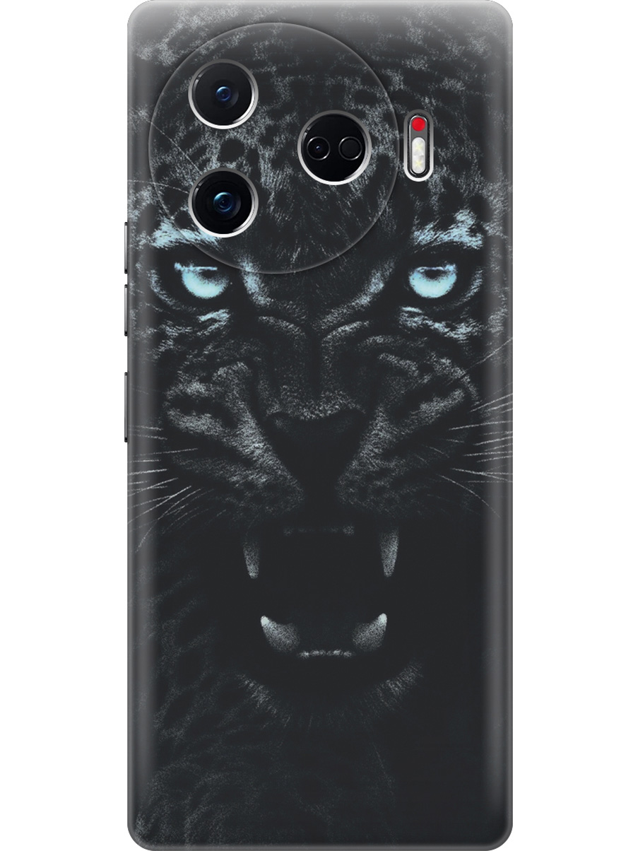 

Силиконовый чехол на Tecno Camon 30 Pro 5g с принтом "Голубоглазая пантера", Прозрачный;голубой;черный, 782633613