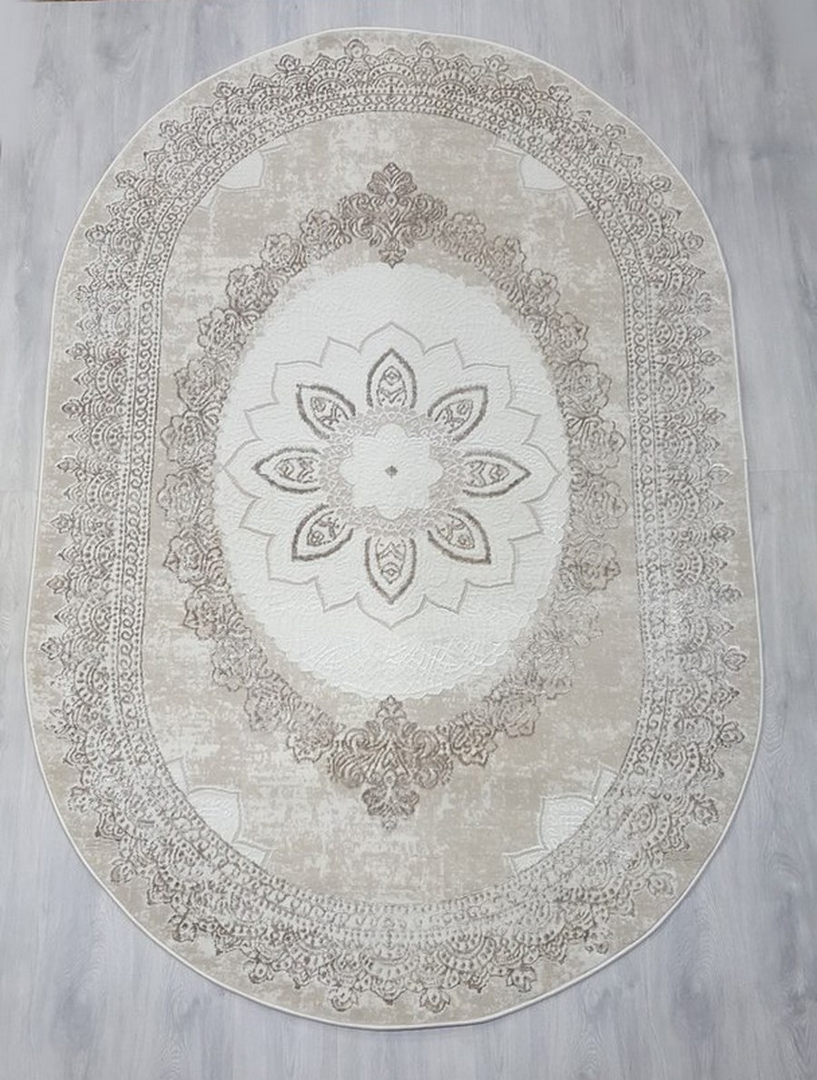 фото Ковер nova 4344b овал с.бежевый/кремовый 80x150 sofia rugs