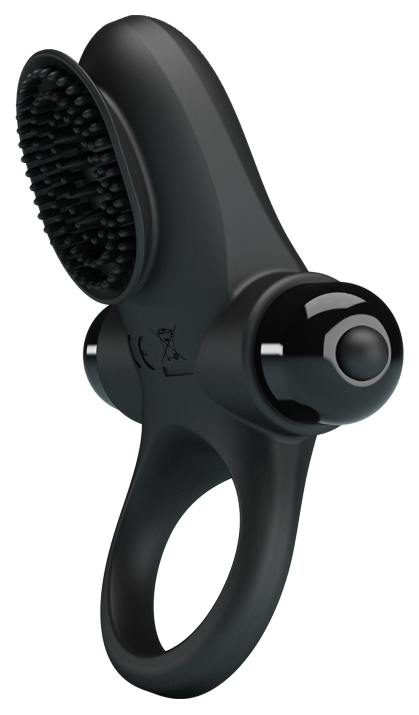 Эрекционное виброкольцо в клиторальной щеточкой Vibrant Penis Ring II BI-210205