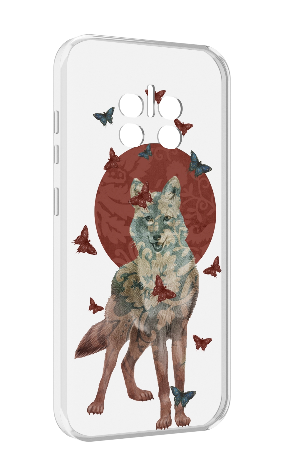 

Чехол MyPads Волчица с бабочками для Doogee V11, Прозрачный, Tocco