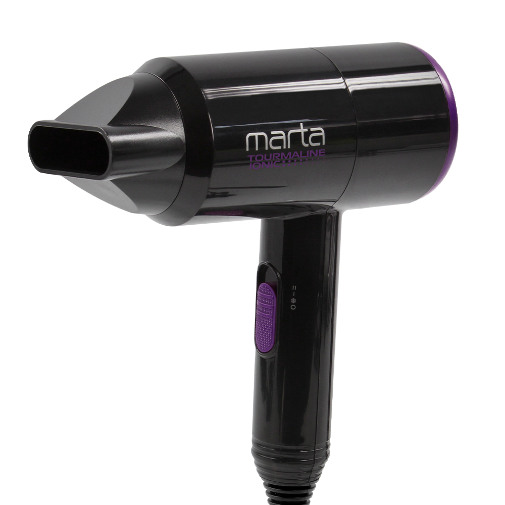 Фен Marta MT-1267 1600 Вт фиолетовый, черный набор для 3д творчества funtastique 3d ручка xeon фиолетовый pla пластик 20 ов книга с трафаретами