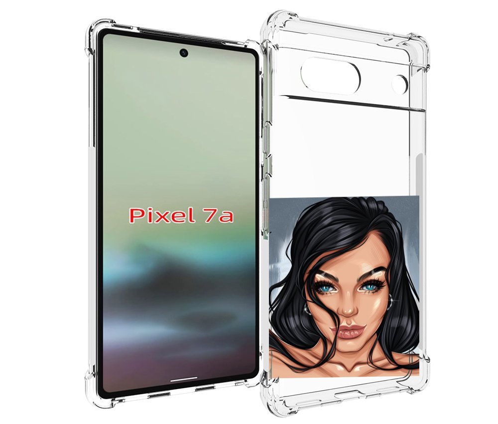 

Чехол MyPads голубые-глаза-у-брюнетки женский для Google Pixel 7A, Tocco