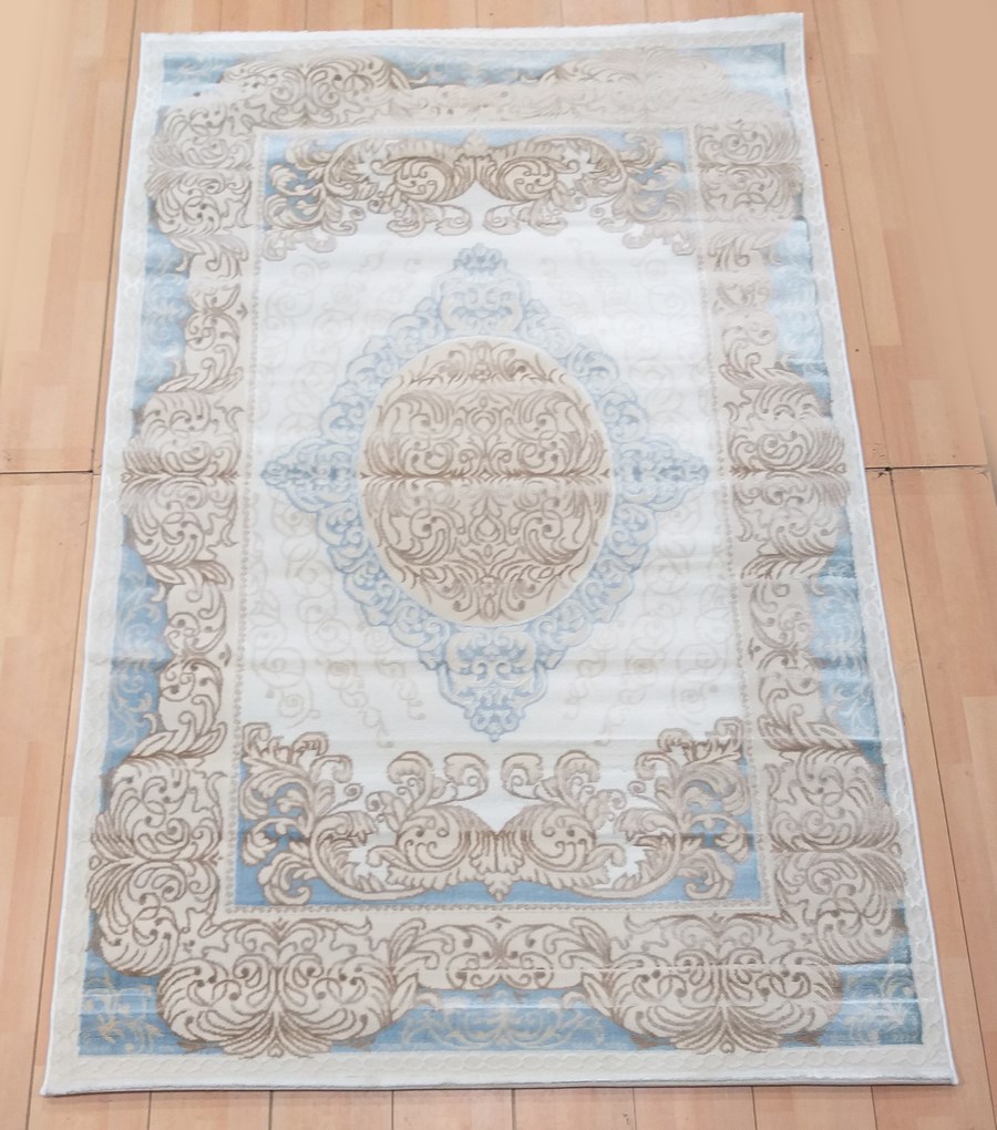 фото Ковер nova 4118a прямой белый/голубой 80x150 sofia rugs