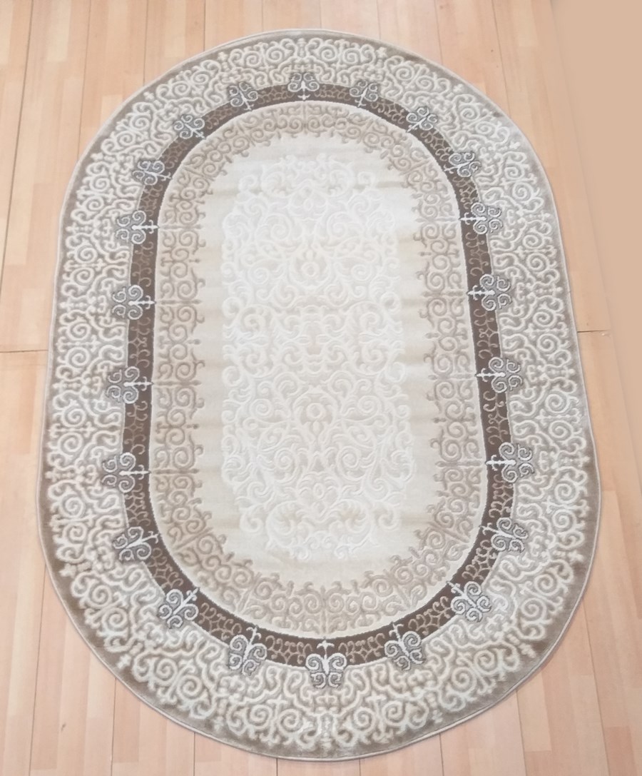 фото Ковер nova 4116a овал т.бежевый/кремовый 120x180 sofia rugs