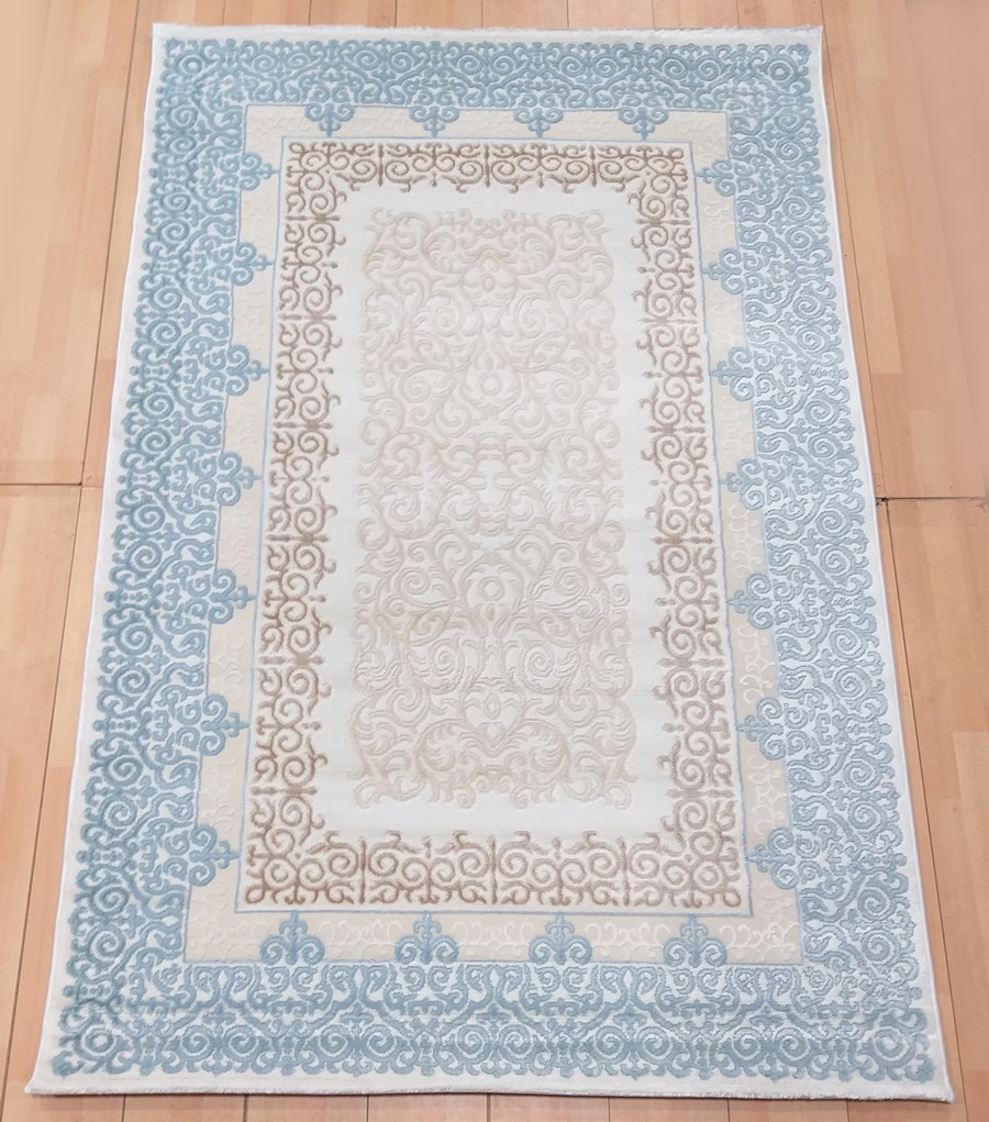 фото Ковер nova 4116a прямой белый/голубой 120x180 sofia rugs