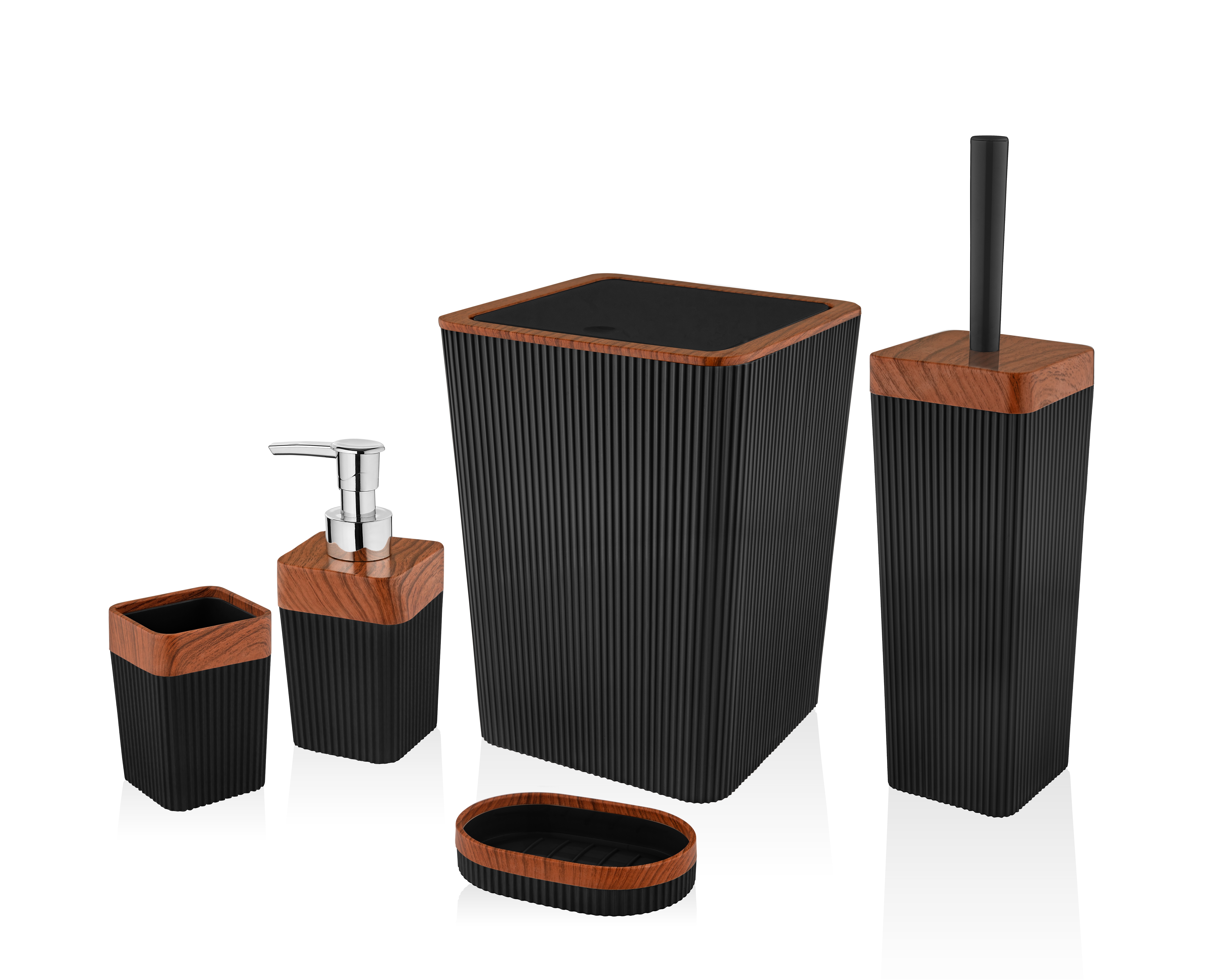 Набор для ванной комнаты Vialex COLUMB CKB001A-black 5 предметов