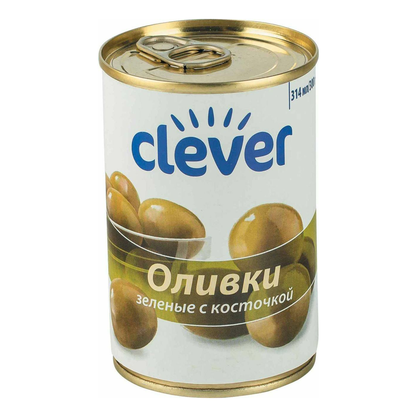 

Оливки Clever с косточкой 300 г