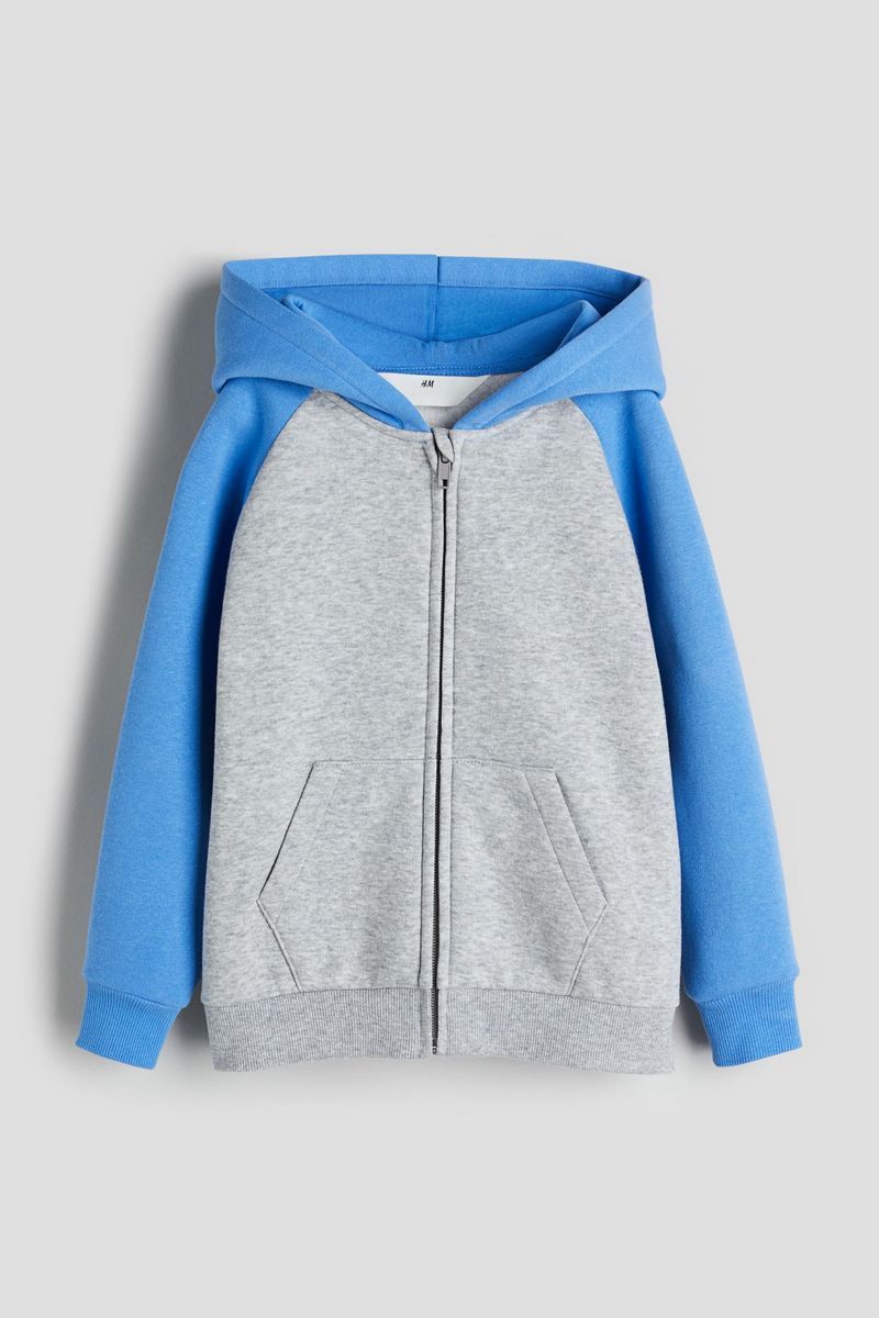 

Толстовка детская H&M 1223760, Синий, светло-серый меланж, 122, Голубой, 1223760