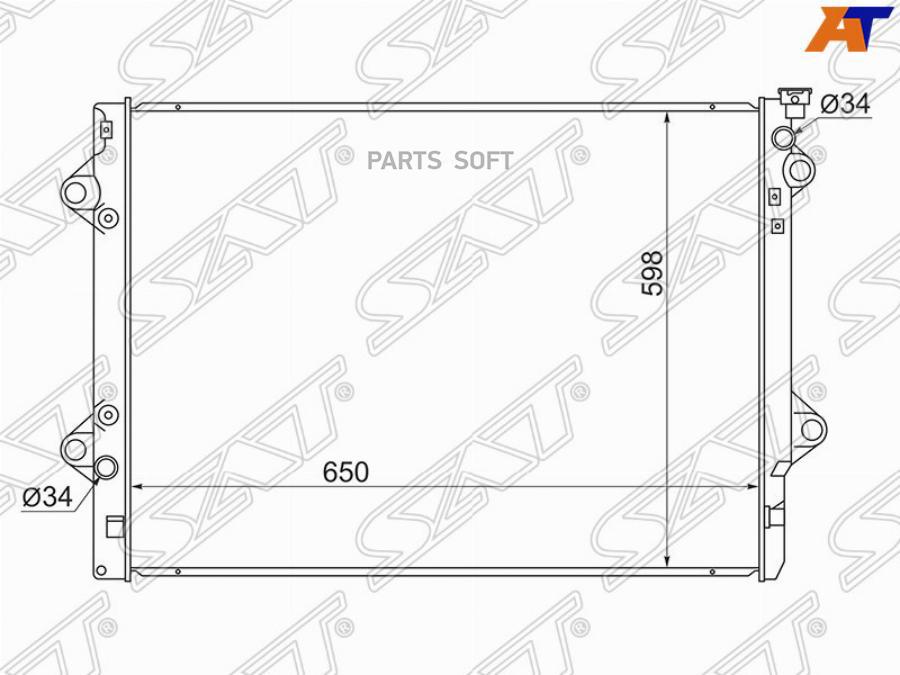 

SAT Радиатор TOYOTA LAND CRUISER PRADO/SURF 5VZ/1GR/3RZ/2TR 02-