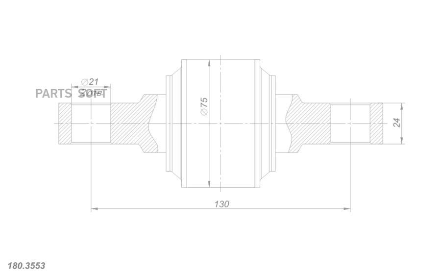 ROSTAR Ремк-кт DAF штанги реактивной 75x130x21x24 ROSTAR