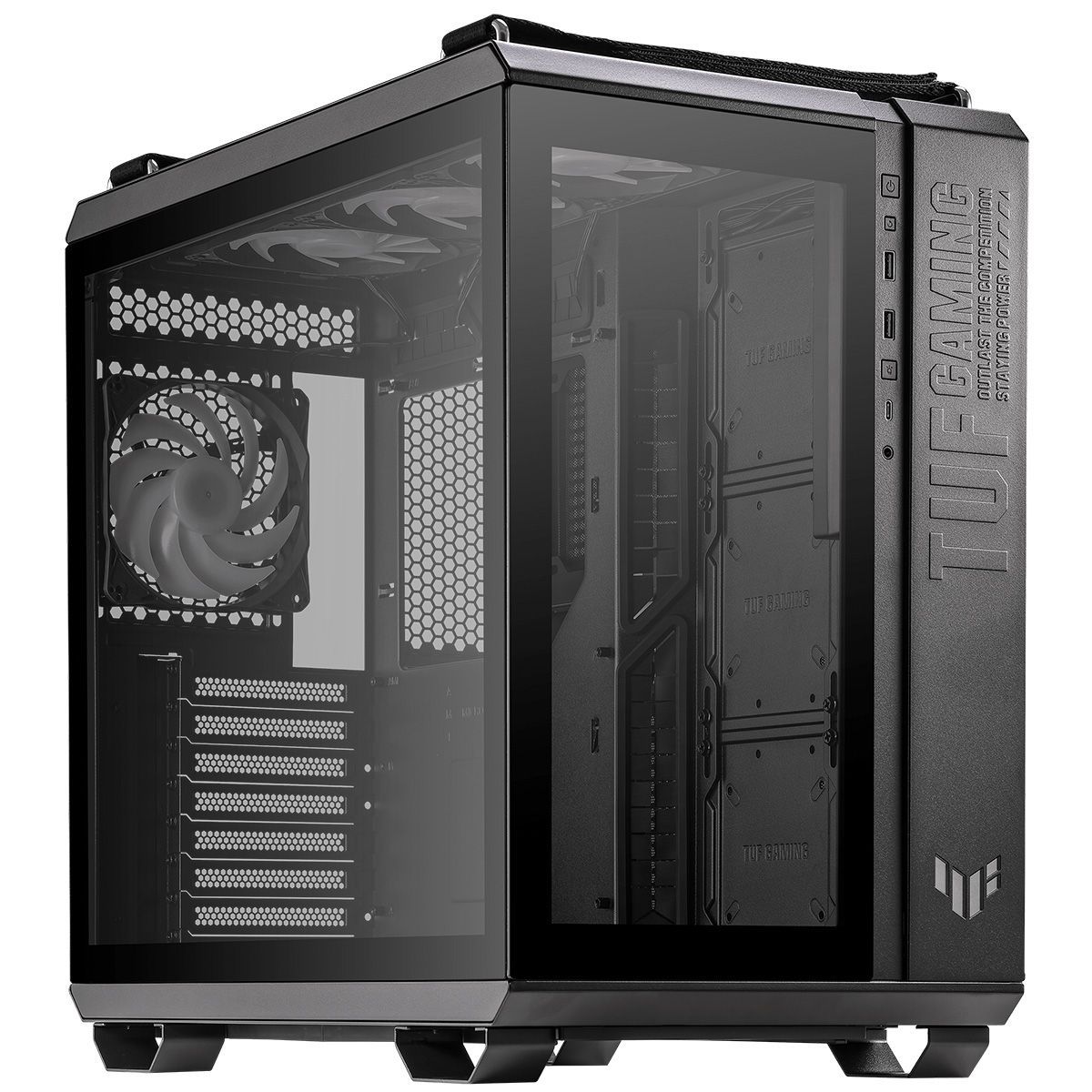 

Корпус компьютерный ASUS TUF Gaming GT502 PLUS (90DC0090-B19010) черный, TUF Gaming GT502 PLUS