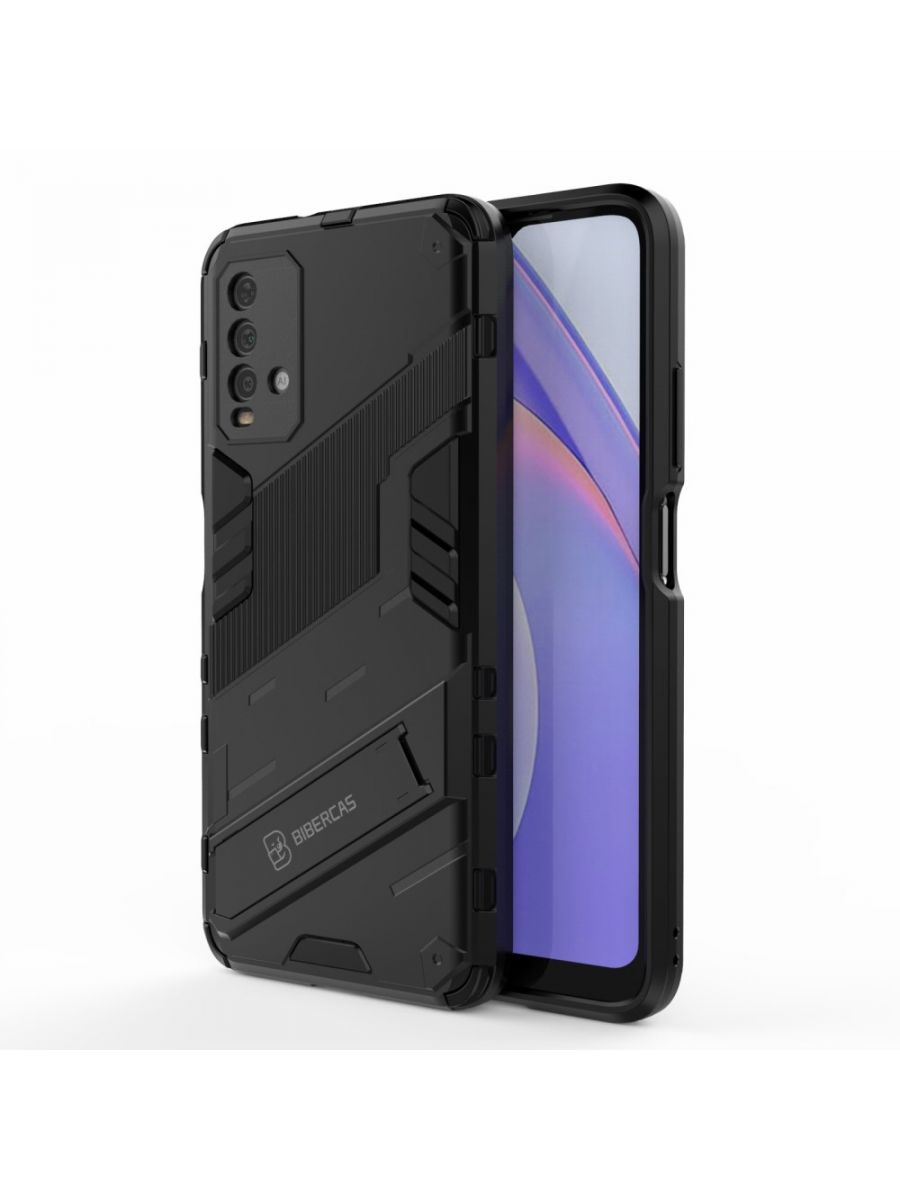 

Punk противоударный чехол с подставкой для Xiaomi Redmi 9T Черный