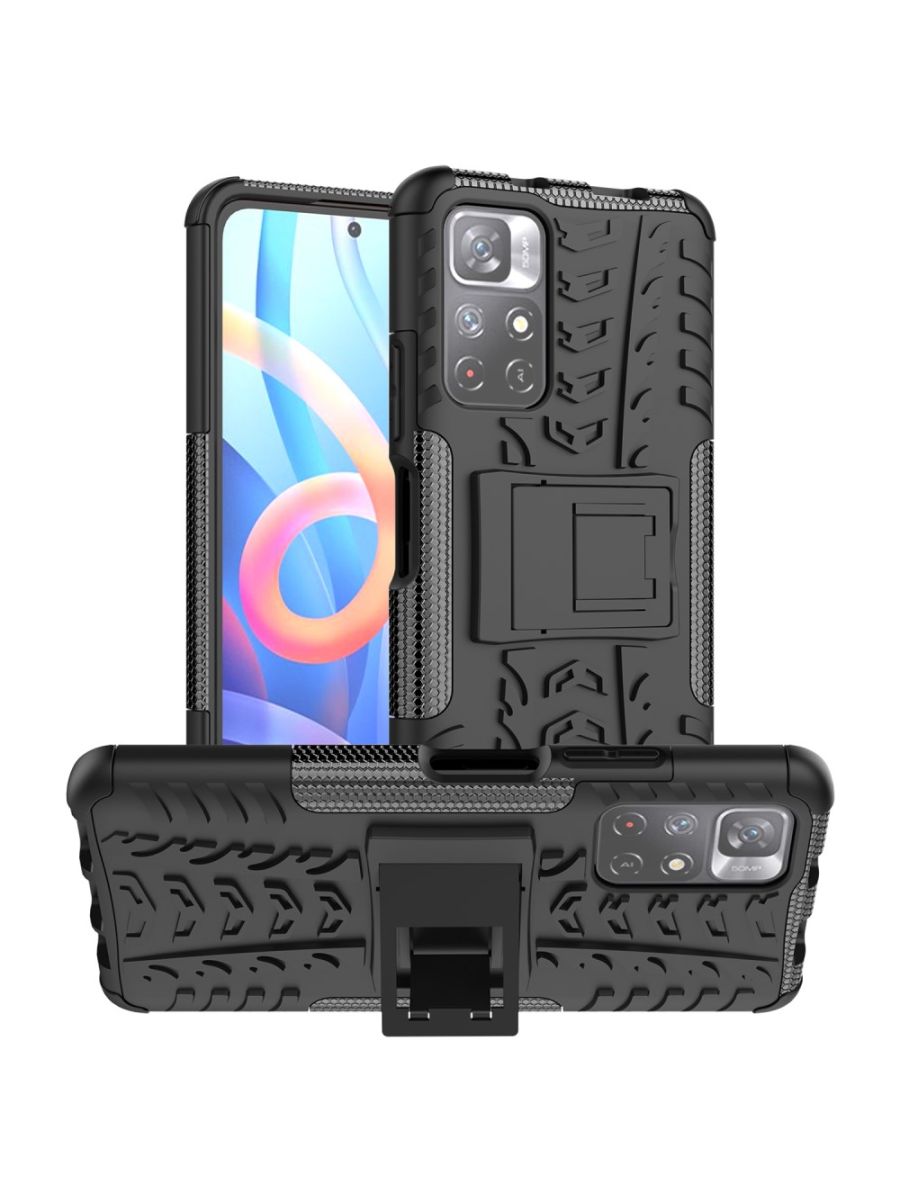 

Brodef Tyre Противоударный с подставкой чехол для Poco M4 Pro 5G Черный