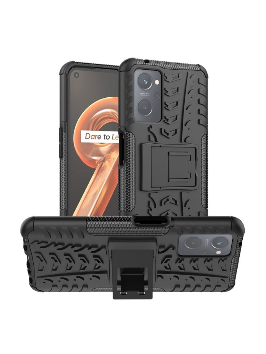 

Brodef Tyre Противоударный чехол с подставкой для Realme 9i/Oppo A96 Черный