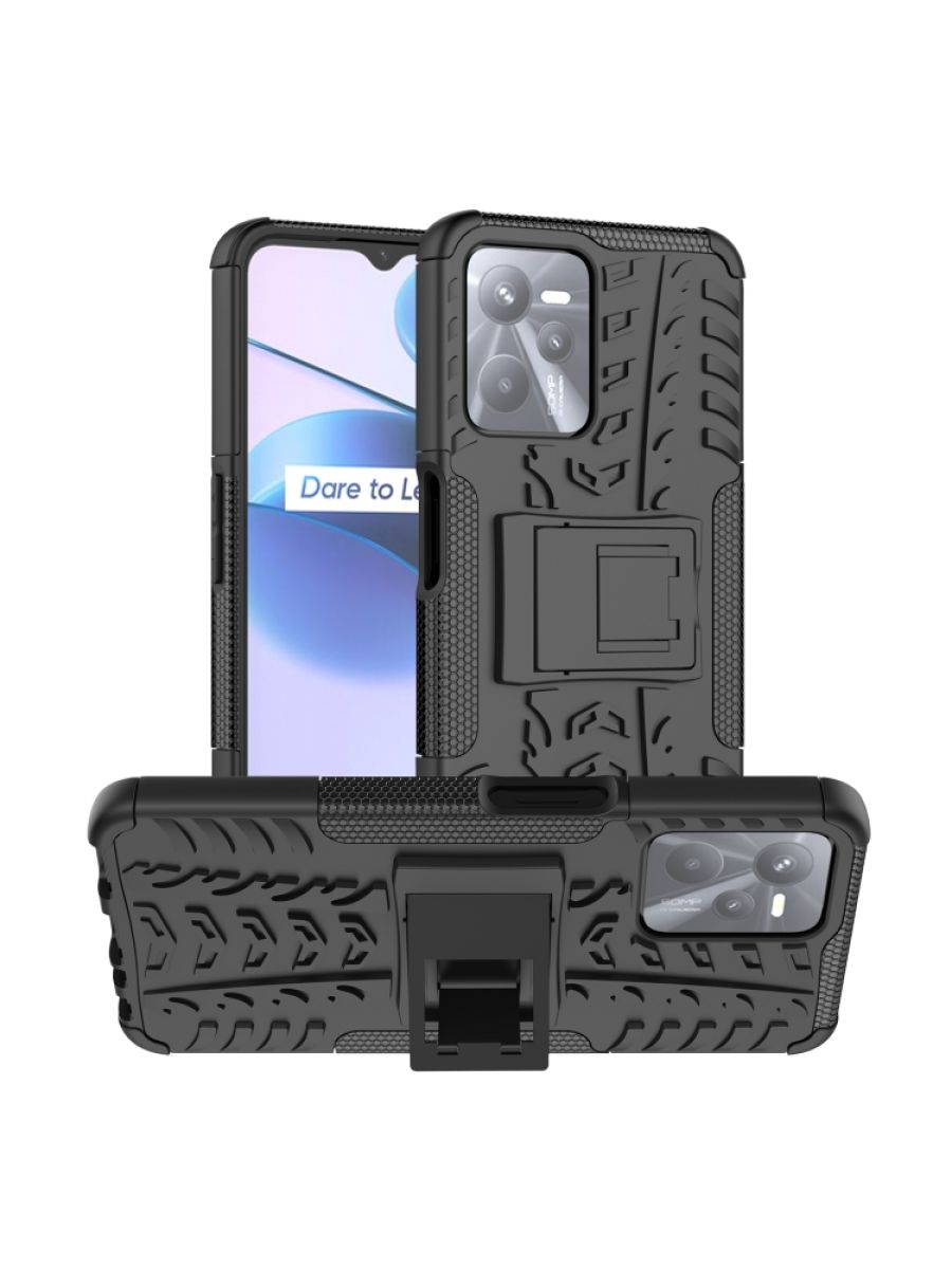 

Brodef Tyre Противоударный чехол с подставкой для Realme C35 Черный