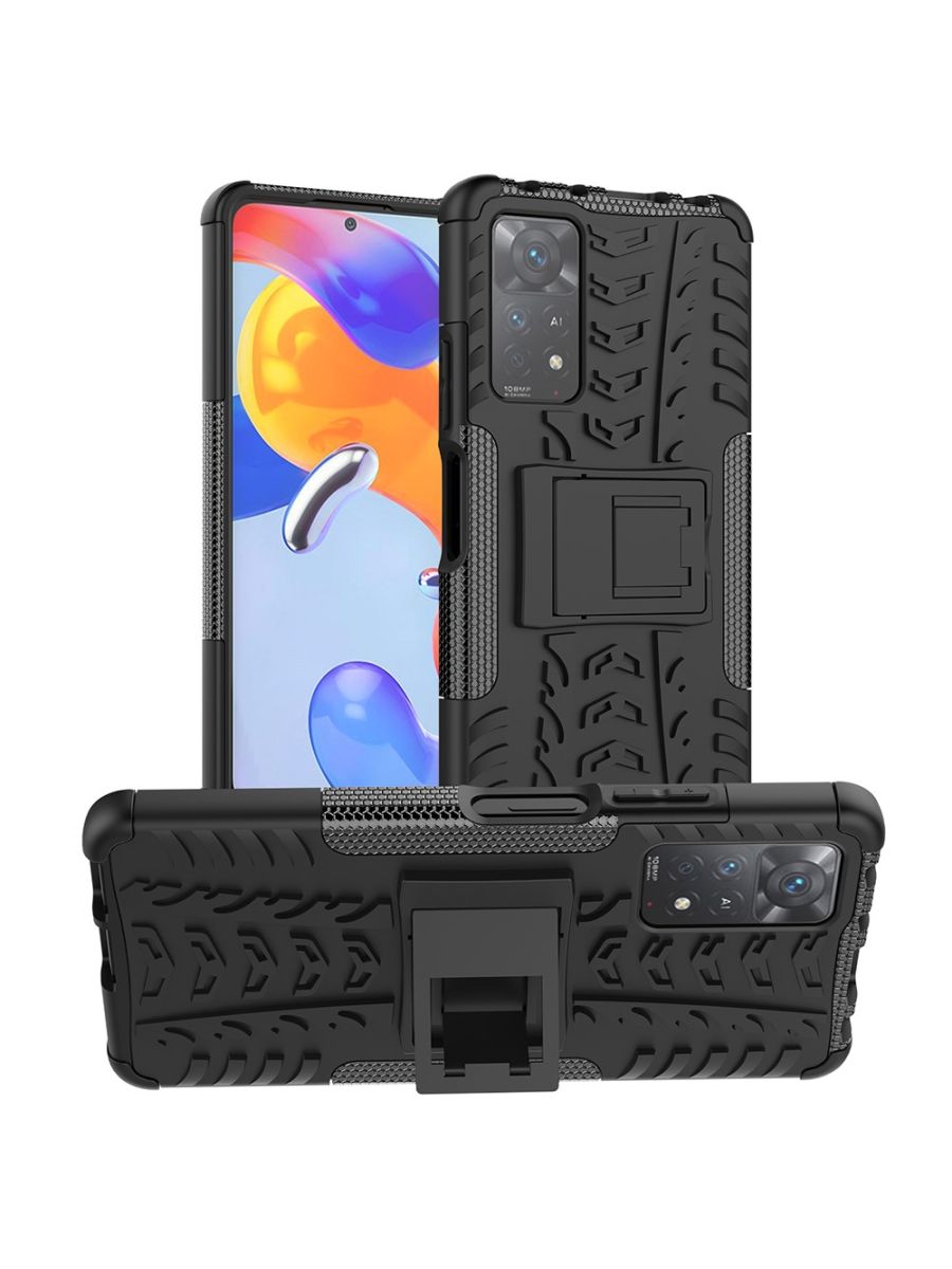 

Brodef Tyre Противоударный чехол с подставкой для Xiaomi Redmi Note 11 Pro Черный