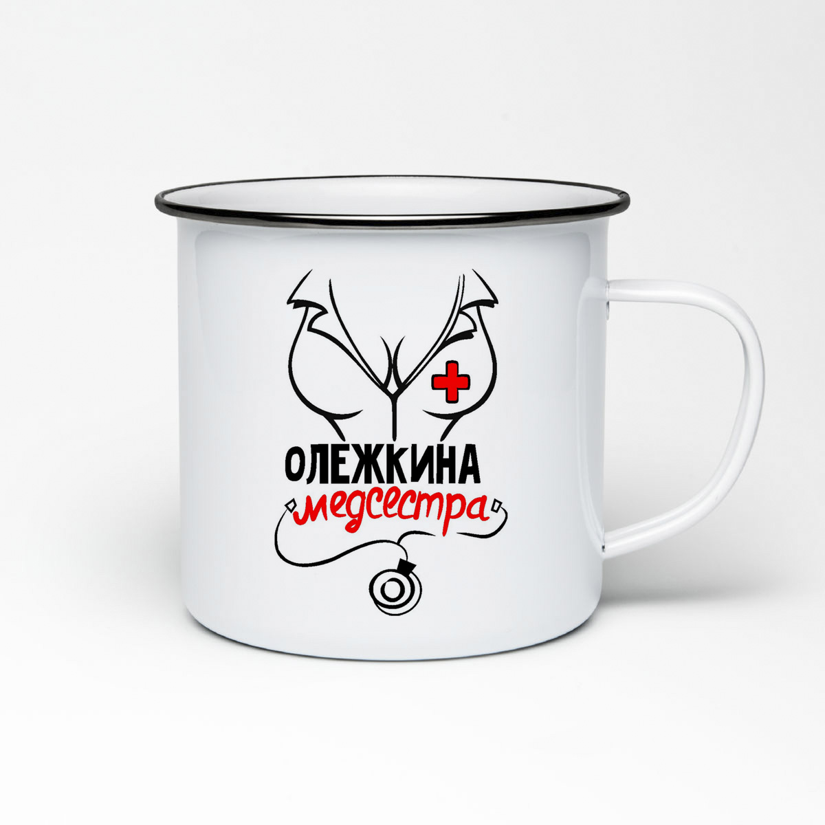 

Кружка металлическая CoolPodarok Медсестра Олежкина