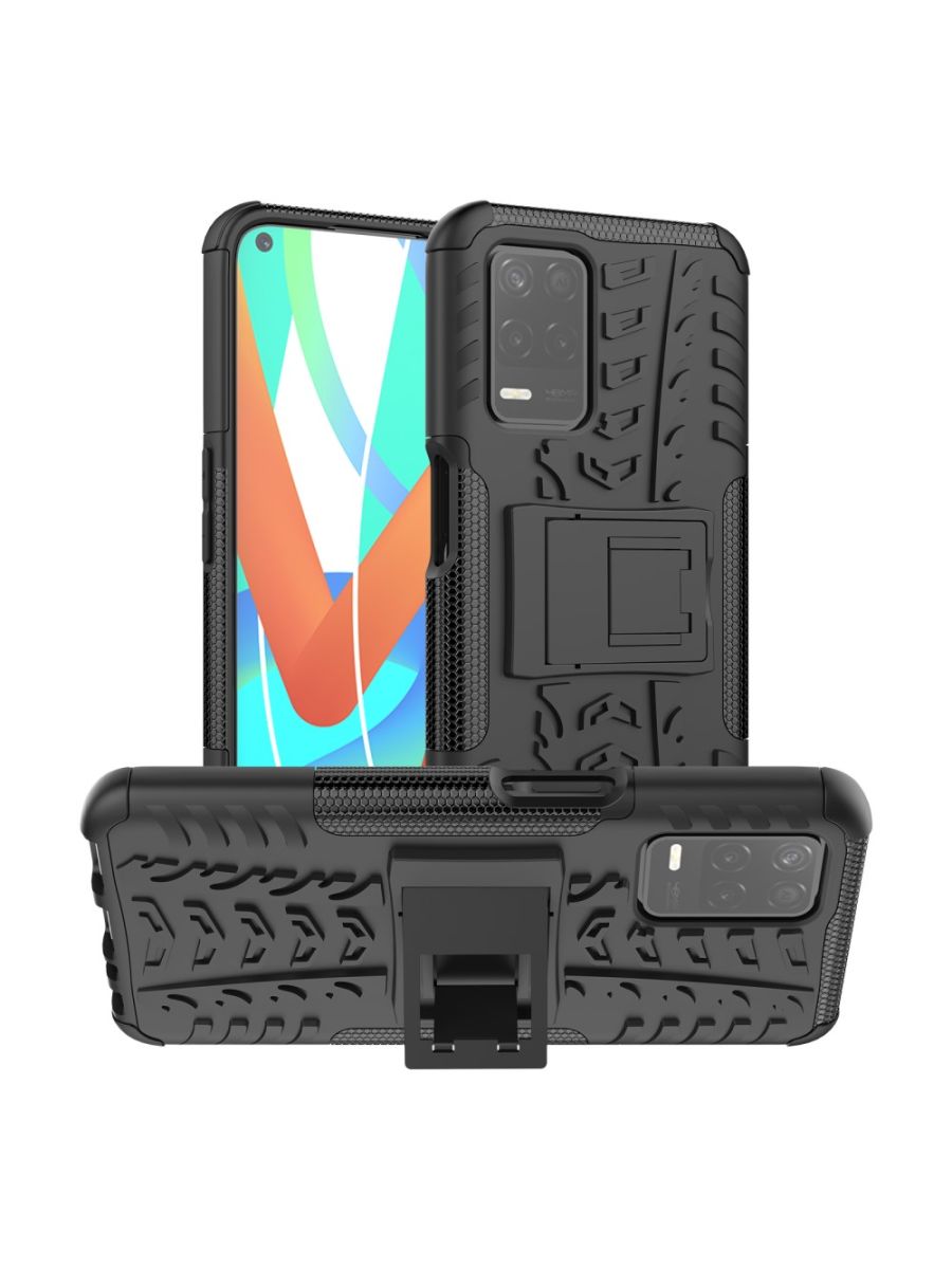 

Brodef Tyre Противоударный чехол с подставкой для Realme 8 5G/Narzo 30 5G Черный