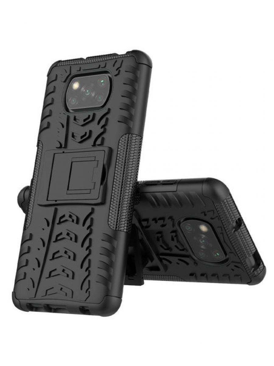 

Brodef Tyre Противоударный чехол с подставкой для Poco X3 Nfc черный