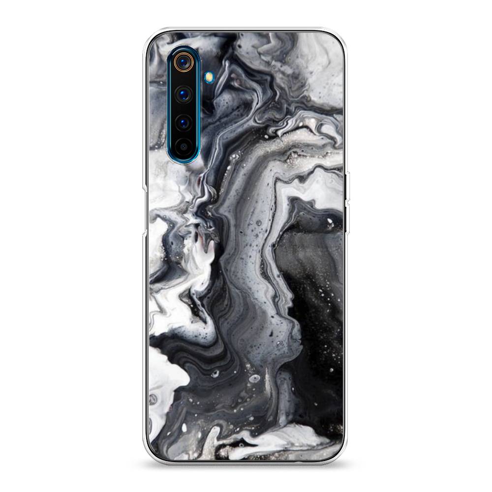 фото Силиконовый чехол "бело-черные сложные полосы" на realme 6 pro awog