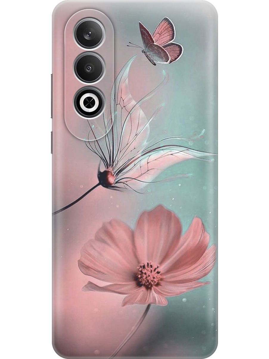 

Силиконовый чехол на OnePlus Nord CE4 с принтом "Бабочка и цветы", Прозрачный;голубой;розовый;серый, 782628822