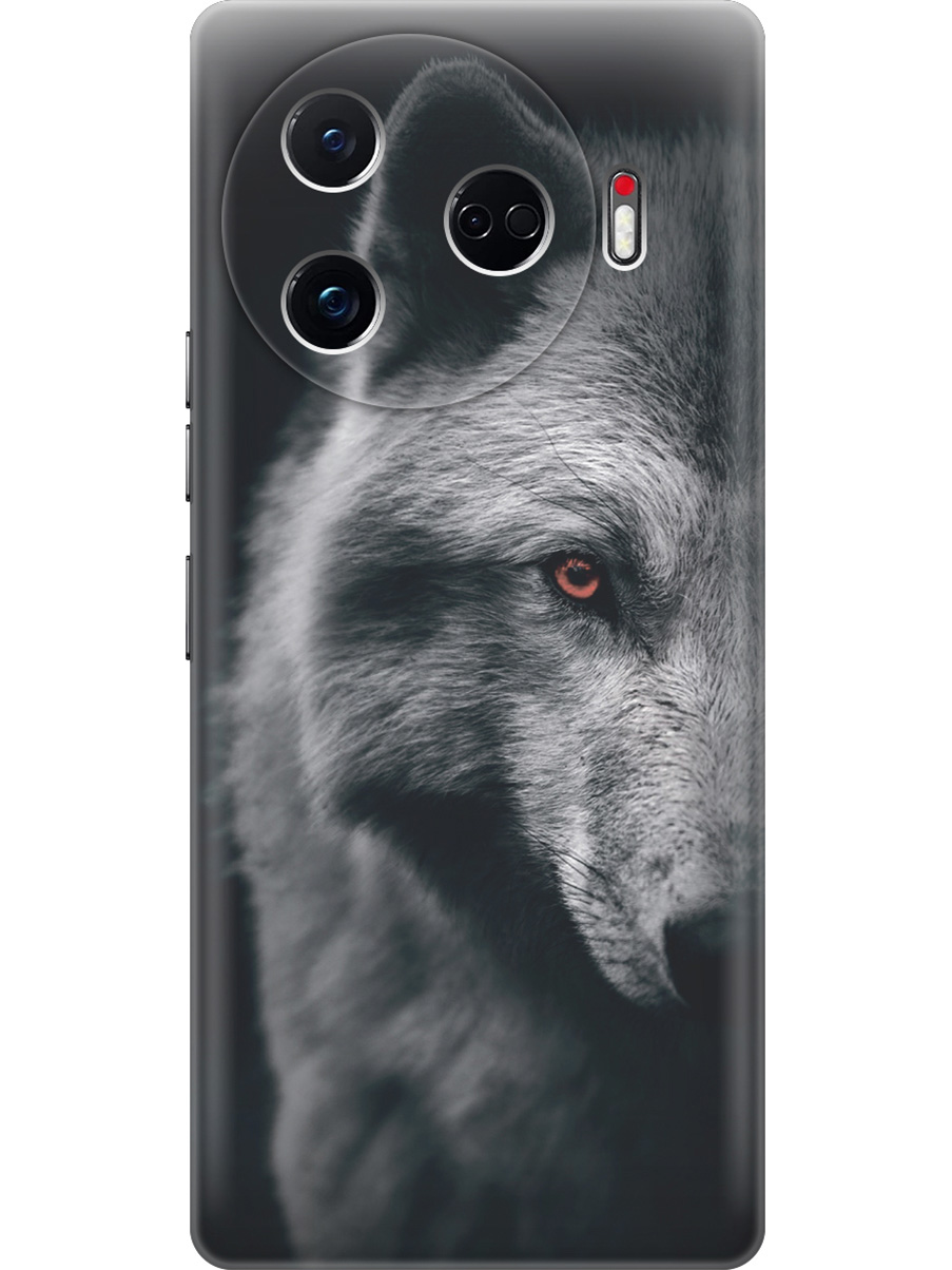 

Силиконовый чехол на Tecno Camon 30 Pro 5g с принтом "Красноглазый волк", Прозрачный;красный;серый;черный, 782633613