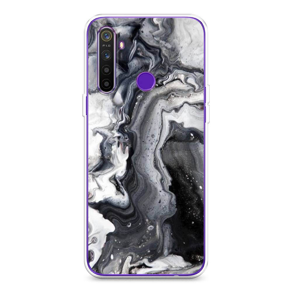 

Чехол Awog на Realme 5 "Бело-черные сложные полосы", Разноцветный, 251550-3