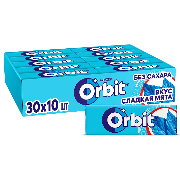 Жевательная резинка Orbit Сладкая Мята без сахара 30 пачек по 136 г 1990₽