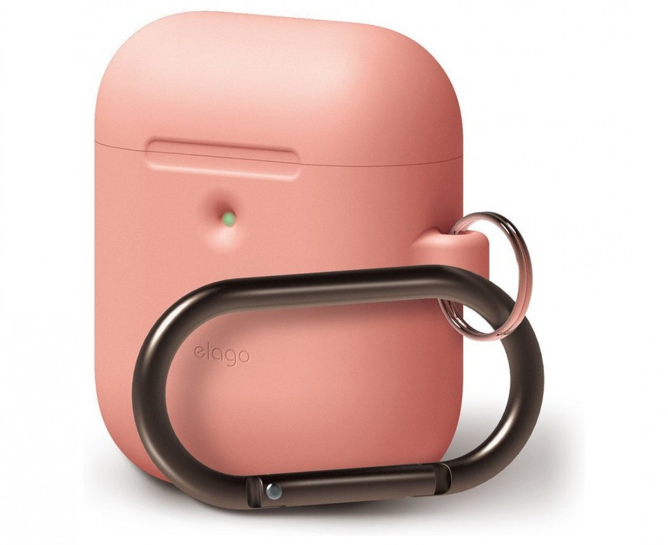 фото Чехол с карабином elago a2 hang case airpods 2 wireless персиковый (eap2sc-hang-pe)