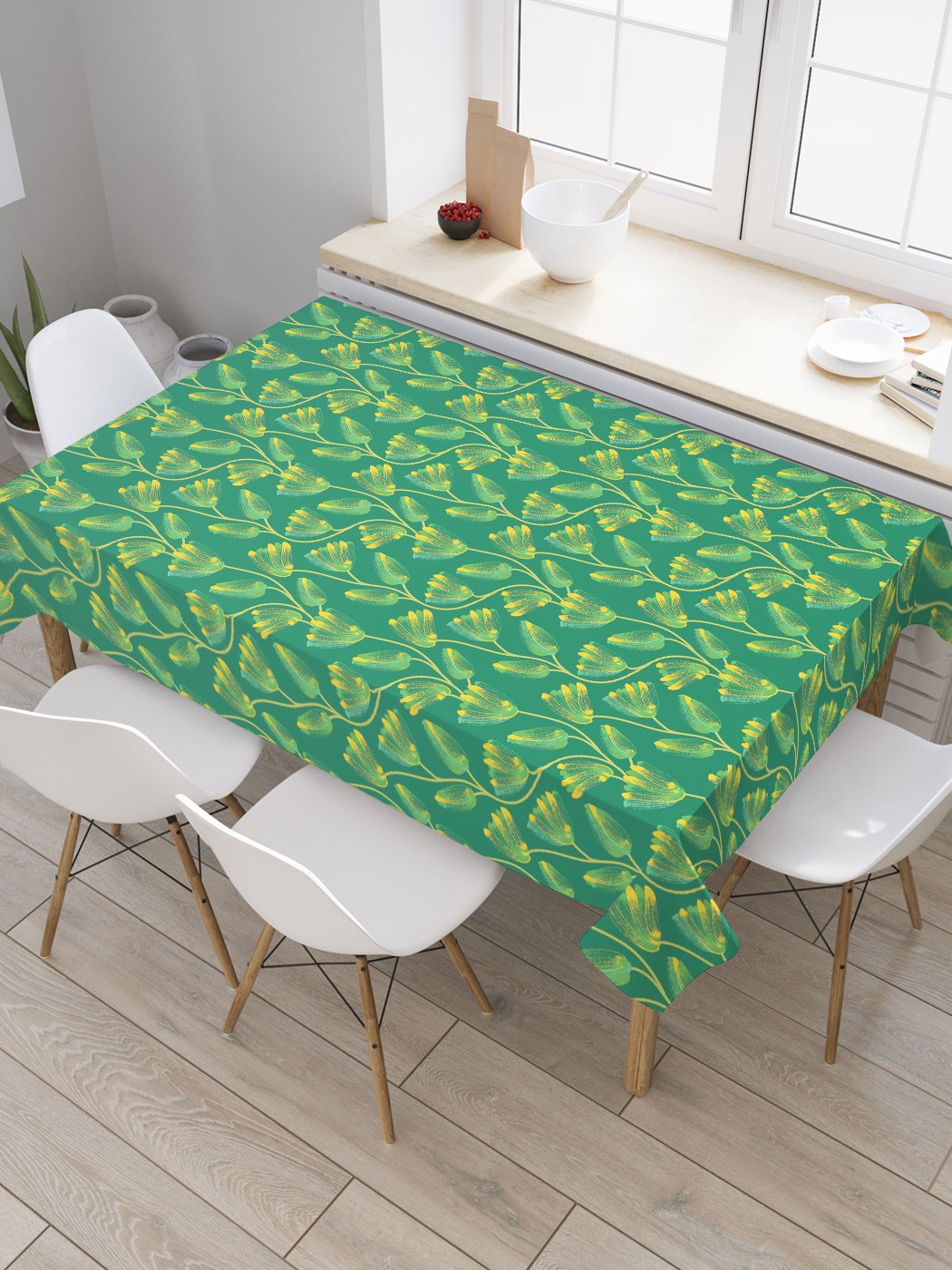 

Скатерть прямоугольная JoyArty "Футуристические лианы" из оксфорда, 120x145 см, Зеленый, Футуристические лианы