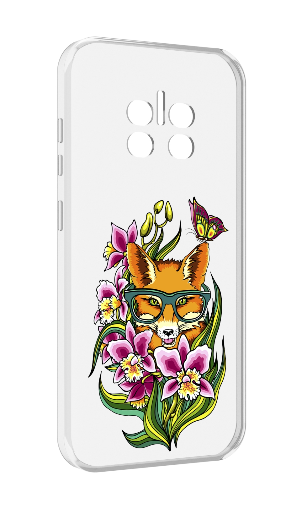 

Чехол MyPads Лиса в цветах для Doogee V11, Прозрачный, Tocco