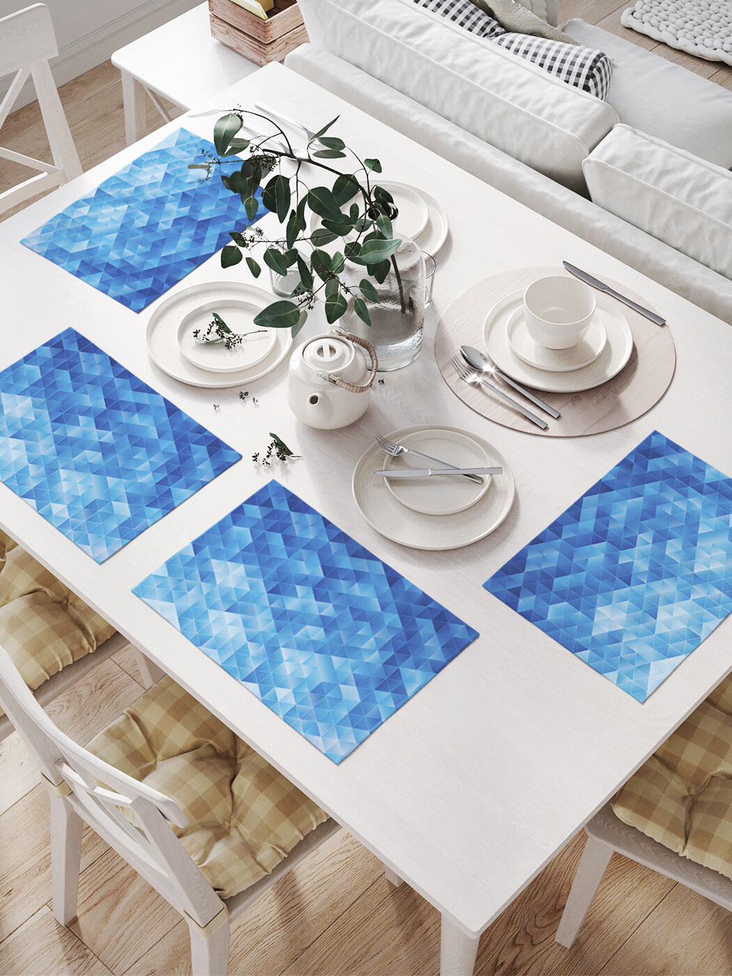 

Комплект салфеток JoyArty Геометрическая абстракция, 32x46 см, 4 шт., Синий
