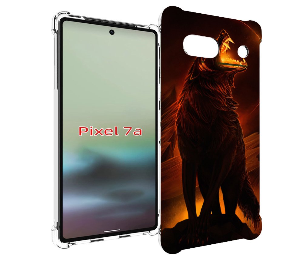

Чехол MyPads волчара с огнем внутри для Google Pixel 7A, Tocco
