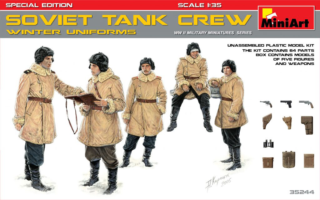 

Сборная модель MiniArt 1/35 СОВЕТСКИЙ ТАНКОВЫЙ ЭКИПАЖ ЗИМНЯЯ УНИФОРМА СПЕЦ ИЗДАНИЕ 35244
