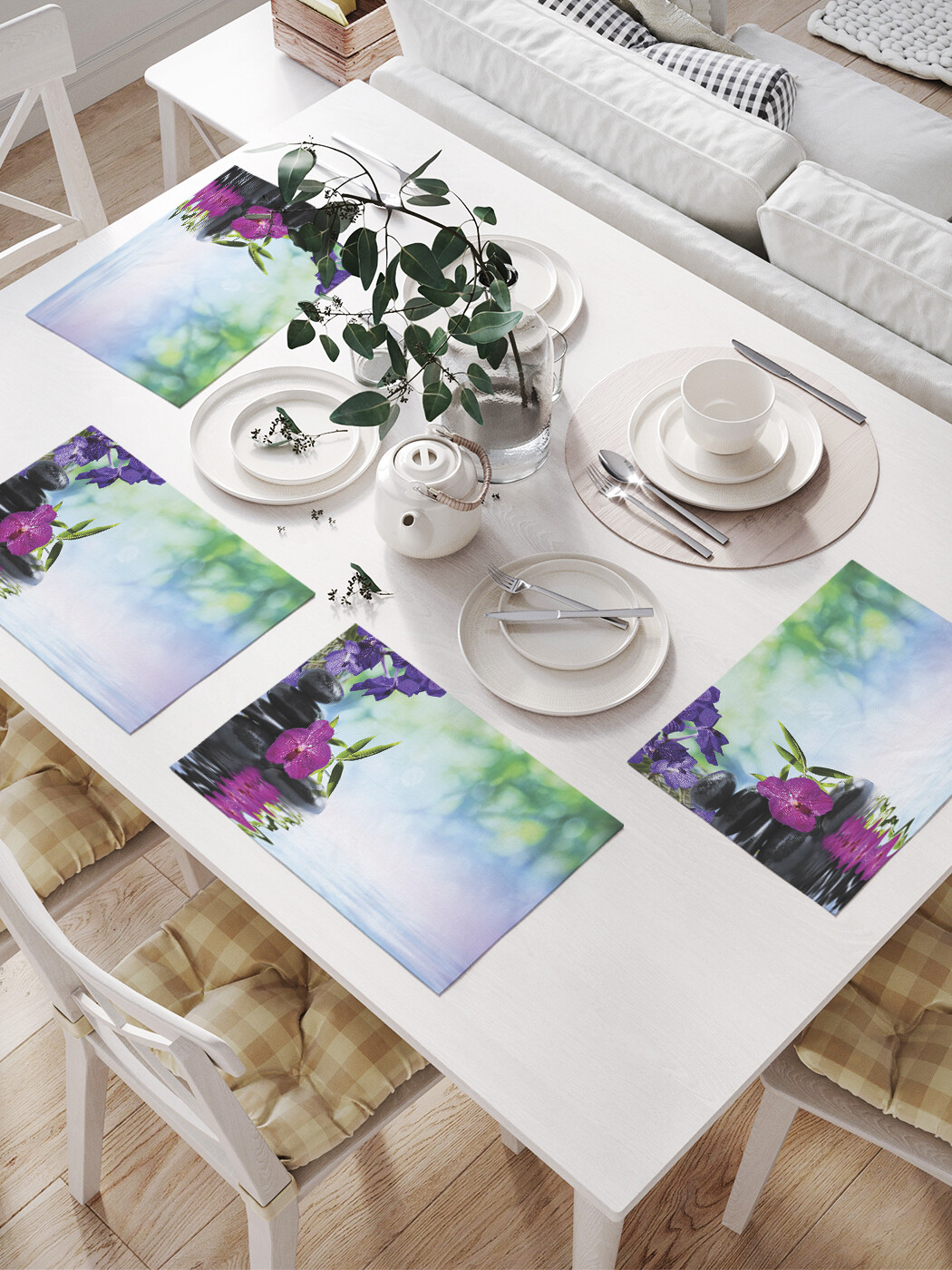 

Комплект тканевых салфеток JoyArty Ароматное купание, 32x46 см, 4 шт., Разноцветный