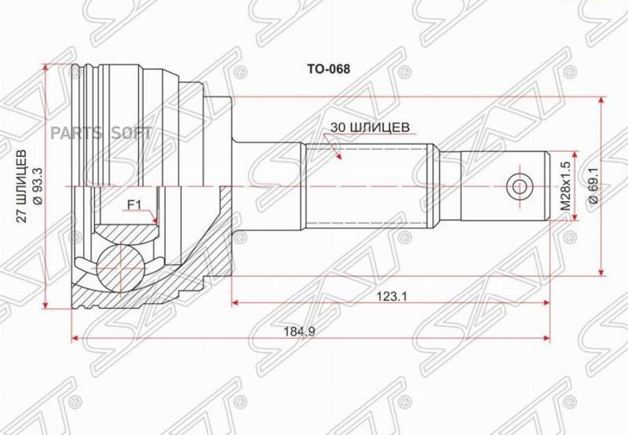 

SAT Шрус наружный TOYOTA LAND CRUISER PRADO #ZJ9#/4RUNNER/SURF #ZN18# 1KZ-TE/5VZ 95-02