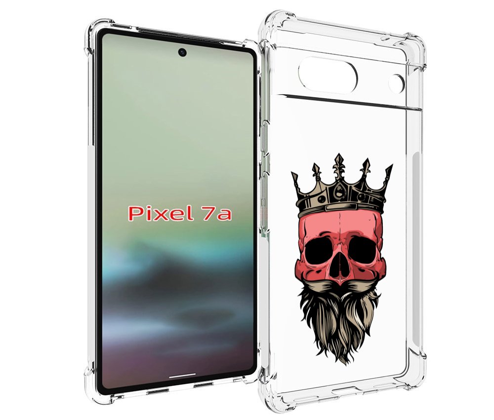 

Чехол MyPads бородатый красный череп мужской для Google Pixel 7A, Tocco